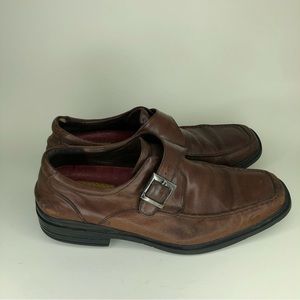 gravity defyer shoes monk strap men size 11 brown leather beautiful shoes